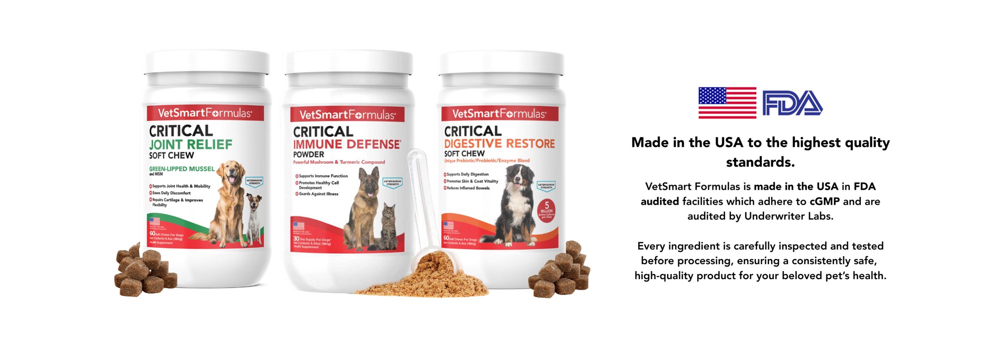 The Critical line is made in the USA in FDA-audited facilities, audited by Underwriter Labs